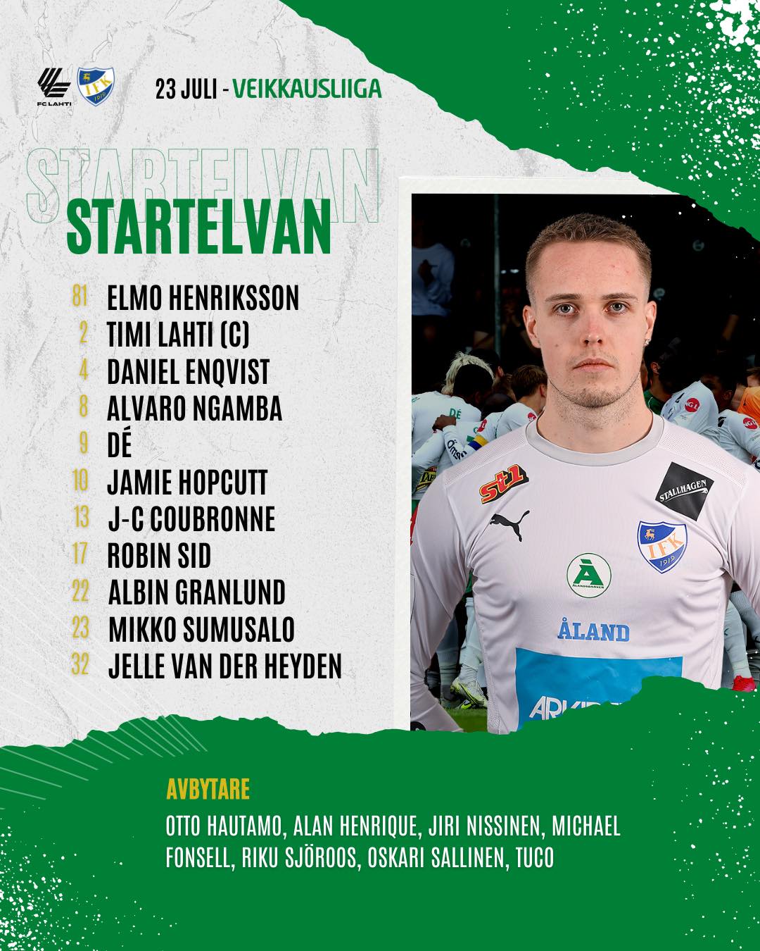 Startelva FC Lahti - IFK Mariehamn.